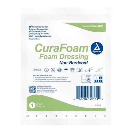 Dynarex Dynarex CuraFoam Foam Dressing Bandage, 2inL x 2inW, 120 Pcs 3011